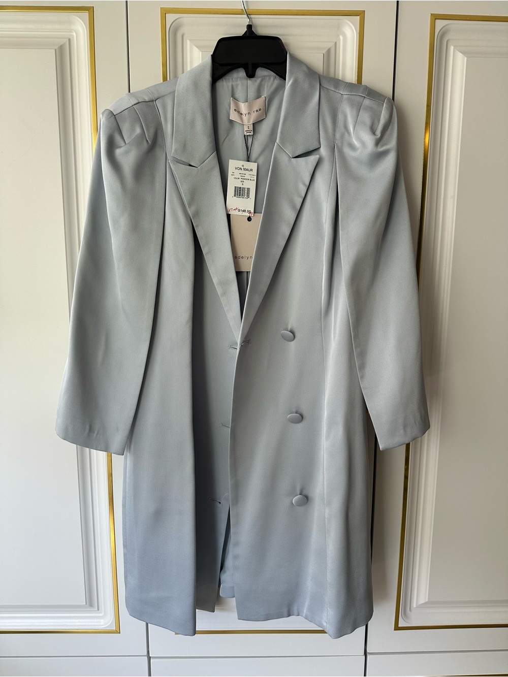 Adelyn Rae Powder Blue Cape Sleeve Mini Dress